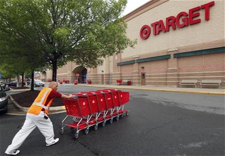 A Target employee returns carts to the store in Falls Church, Virginia May 14, 2012. REUTERS/Kevin Lamarque A Target employee returns carts to the store in Falls Church, Virginia May 14, 2012. REUTERS/Kevin Lamarque