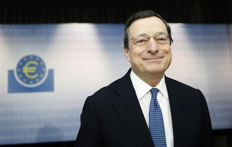 European Central Bank (ECB) President Mario Draghi arrives for a news conference in Frankfurt, November 8, 2012. REUTERS/Lisi Niesner European Central Bank (ECB) President Mario Draghi arrives for a news conference in Frankfurt, November 8, 2012. REUTERS/Lisi Niesner