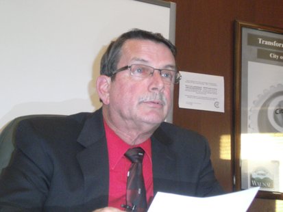 Wausau Mayor Jim Tipple at 11-6-12 press conference, expressing concern about inaccurate reporting of the Thomas Street project by the media and saying city officials "did nothing wrong" adding he expects to work out details with federal officials. Wausau Mayor Jim Tipple at 11-6-12 press conference, expressing concern about inaccurate reporting of the Thomas Street project by the media and saying city officials "did nothing wrong" adding he expects to work out details with federal officials.