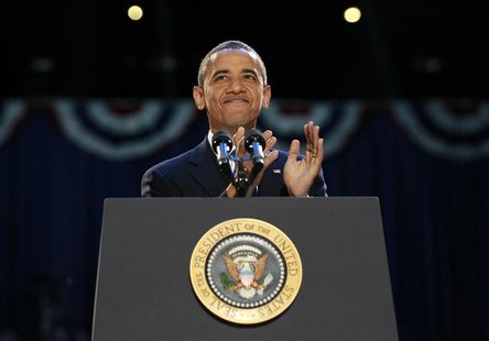 U.S. President Barack Obama speaks to supporters during his victory speech during his election night rally in Chicago, November 7, 2012. REU U.S. President Barack Obama speaks to supporters during his victory speech during his election night rally in Chicago, November 7, 2012. REU
