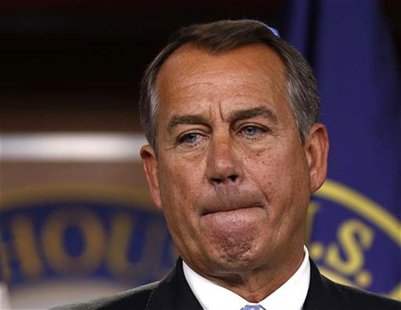 Speaker of the House John Boehner (R-OH) pauses during a news conference on Capitol Hill in Washington, November 9, 2012. REUTERS/Larry Down Speaker of the House John Boehner (R-OH) pauses during a news conference on Capitol Hill in Washington, November 9, 2012. REUTERS/Larry Down