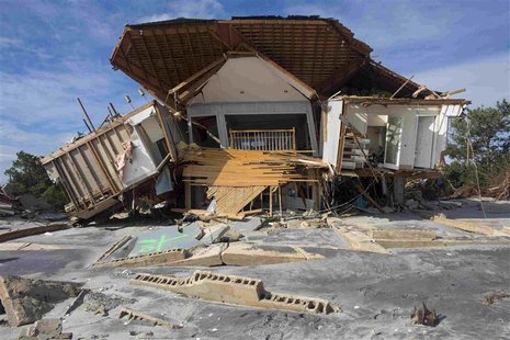 Destruction from Hurricane Sandy in Point Pleasant Beach, New Jersey, is pictured in this Red Cross handout photo taken November 4, 2012. RE Destruction from Hurricane Sandy in Point Pleasant Beach, New Jersey, is pictured in this Red Cross handout photo taken November 4, 2012. RE
