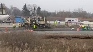 A worker was hurt on the U.S. 41 Project in Ashwaubenon on Friday, Nov. 9, 2012. (courtesy of FOX 11). A worker was hurt on the U.S. 41 Project in Ashwaubenon on Friday, Nov. 9, 2012. (courtesy of FOX 11).