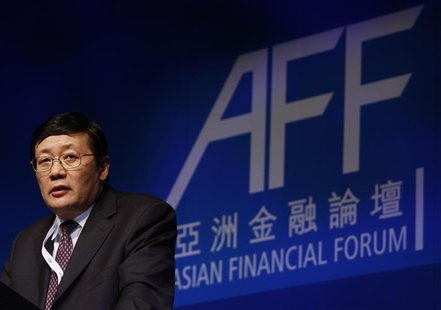 Lou Jiwei, Chairman and CEO of China Investment Corporation, addresses the Asian Financial Forum in Hong Kong January 20, 2010. REUTERS/Bobb Lou Jiwei, Chairman and CEO of China Investment Corporation, addresses the Asian Financial Forum in Hong Kong January 20, 2010. REUTERS/Bobb