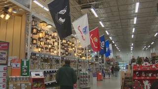 Local businesses honor veterans on Veterans Day weekend by offering discounts, free meals and putting up flag displays, like this one at Home Depot in Green Bay. (courtesy of FOX 11). Local businesses honor veterans on Veterans Day weekend by offering discounts, free meals and putting up flag displays, like this one at Home Depot in Green Bay. (courtesy of FOX 11).
