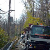Wisconsin Public Service crews near Long Island Sound assisting with Hurricane Sandy restoration efforts.  Picture courtesy WPS