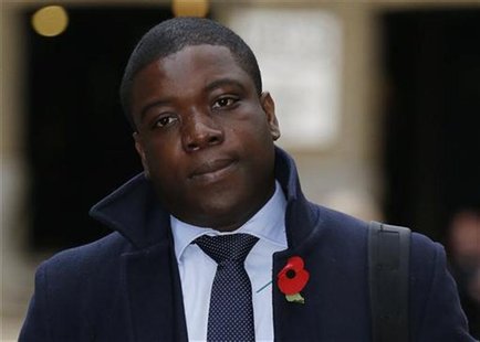 Former UBS trader Kweku Adoboli arrives at Southwark Crown Court in London November 12, 2012. REUTERS/Olivia Harris Former UBS trader Kweku Adoboli arrives at Southwark Crown Court in London November 12, 2012. REUTERS/Olivia Harris
