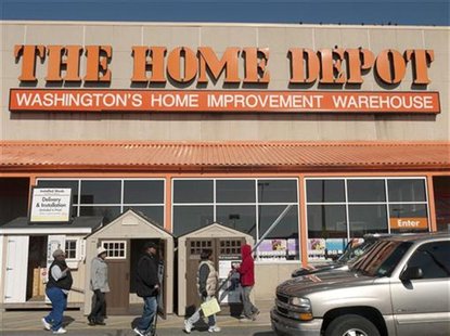 People walk outside a Home Depot store in Washington February 20, 2012. REUTERS/Jonathan Ernst People walk outside a Home Depot store in Washington February 20, 2012. REUTERS/Jonathan Ernst