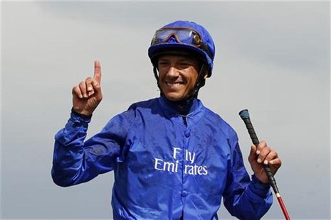 Frankie Dettori on Colour Vision celebrates after winning The Gold Cup on Ladies' Day, during the third day of racing at the Royal Ascot, so Frankie Dettori on Colour Vision celebrates after winning The Gold Cup on Ladies' Day, during the third day of racing at the Royal Ascot, so