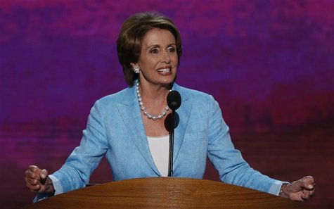 U.S. House Minority Leader Nancy Pelosi (D-CA) addresses the second session of the Democratic National Convention in Charlotte, North Caroli U.S. House Minority Leader Nancy Pelosi (D-CA) addresses the second session of the Democratic National Convention in Charlotte, North Caroli