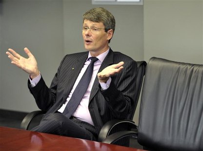 Research in Motion President and Chief Executive Officer Thorsten Heins discusses the upcoming release of BlackBerry 10 during an interview Research in Motion President and Chief Executive Officer Thorsten Heins discusses the upcoming release of BlackBerry 10 during an interview