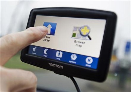 A TomTom navigation device is seen in this photo illustration taken in Amsterdam February 28, 2012. REUTERS/Robin van Lonkhuysen/United Phot A TomTom navigation device is seen in this photo illustration taken in Amsterdam February 28, 2012. REUTERS/Robin van Lonkhuysen/United Phot