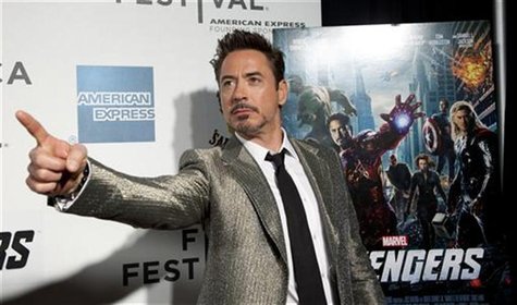 Robert Downey Jr. poses as he arrives at the screening of the film "Marvel's The Avengers" for the closing night of the 2012 Tribeca Film Fe Robert Downey Jr. poses as he arrives at the screening of the film "Marvel's The Avengers" for the closing night of the 2012 Tribeca Film Fe