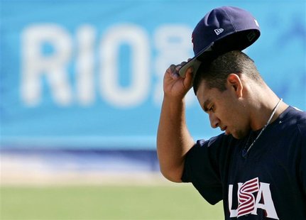 Tyson Ross of U.S. reacts during the men's baseball final against Cuba at the Pan American Games in Rio de Janeiro, July 20, 2007. REUTERS/J Tyson Ross of U.S. reacts during the men's baseball final against Cuba at the Pan American Games in Rio de Janeiro, July 20, 2007. REUTERS/J