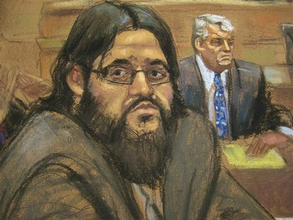 Adis Medunjanin is shown reacting to his guilty verdict in this courtroom sketch in Brooklyn federal court in New York, May 1, 2012. REUTERS Adis Medunjanin is shown reacting to his guilty verdict in this courtroom sketch in Brooklyn federal court in New York, May 1, 2012. REUTERS