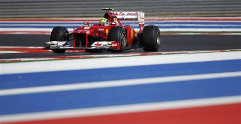 Ferrari Formula One driver Felipe Massa of Brazil drives during the qualifying session of the U.S. F1 Grand Prix at the Circuit of the Ameri Ferrari Formula One driver Felipe Massa of Brazil drives during the qualifying session of the U.S. F1 Grand Prix at the Circuit of the Ameri