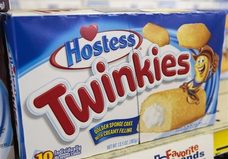 A box of Hostess Twinkies is seen on the shelves at a Wonder Bread Hostess Bakery Outlet in Glendale, California, in this November 16, 2012, A box of Hostess Twinkies is seen on the shelves at a Wonder Bread Hostess Bakery Outlet in Glendale, California, in this November 16, 2012,