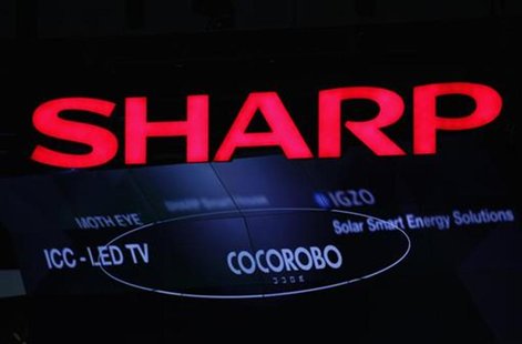 A logo of Sharp Corp is pictured at CEATEC JAPAN 2012 electronics show in Chiba, east of Tokyo, October 2, 2012. REUTERS/Yuriko Nakao A logo of Sharp Corp is pictured at CEATEC JAPAN 2012 electronics show in Chiba, east of Tokyo, October 2, 2012. REUTERS/Yuriko Nakao