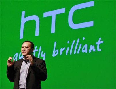 HTC CEO Peter Chou speaks during the launch event for new Microsoft Windows 8 operating system HTC phones in New York September 19, 2012. RE HTC CEO Peter Chou speaks during the launch event for new Microsoft Windows 8 operating system HTC phones in New York September 19, 2012. RE