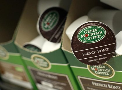 Green Mountain Coffee single-serve K-Cups are pictured in New York, in this May 3, 2012, file photo. REUTERS/Brendan McDermid/Files Green Mountain Coffee single-serve K-Cups are pictured in New York, in this May 3, 2012, file photo. REUTERS/Brendan McDermid/Files