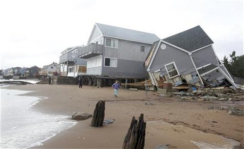 One of many homes badly damaged by Hurricane Sandy is pictured in the Cosey Beach neighborhood of East Haven, Connecticut October 30, 2012. One of many homes badly damaged by Hurricane Sandy is pictured in the Cosey Beach neighborhood of East Haven, Connecticut October 30, 2012.