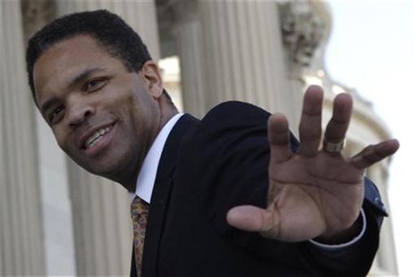 Rep. Jesse Jackson, Jr. (D-IL) waves on U.S. Capitol steps in Washington December 2, 2011. REUTERS/Yuri Gripas Rep. Jesse Jackson, Jr. (D-IL) waves on U.S. Capitol steps in Washington December 2, 2011. REUTERS/Yuri Gripas