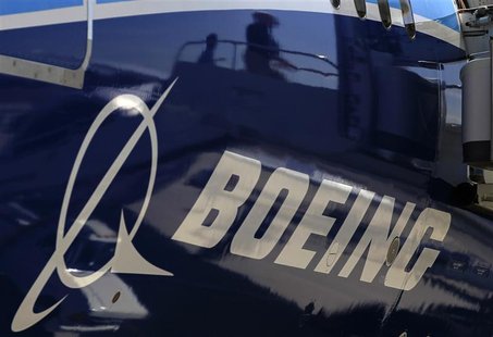 The Boeing logo is seen on a Boeing 787 Dreamliner airplane in Long Beach, California March 14, 2012. REUTERS/Lucy Nicholson The Boeing logo is seen on a Boeing 787 Dreamliner airplane in Long Beach, California March 14, 2012. REUTERS/Lucy Nicholson