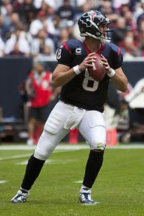 Houston Texans QB Matt Schaub, who led his team to an OT win over Detroit on Thanksgiving Day, 2012. Houston Texans QB Matt Schaub, who led his team to an OT win over Detroit on Thanksgiving Day, 2012.
