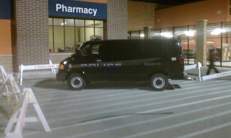 Sheboygan Police provide security at Sheboygan's south-side Wal-Mart Thursday night (Photo Courtesy David Arriens) Sheboygan Police provide security at Sheboygan's south-side Wal-Mart Thursday night (Photo Courtesy David Arriens)