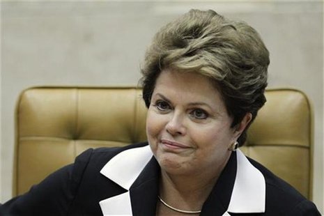 Brazil's President Dilma Rousseff participates in the ceremony of investiture for the new President and Vice-President of the Supreme Court, Brazil's President Dilma Rousseff participates in the ceremony of investiture for the new President and Vice-President of the Supreme Court,