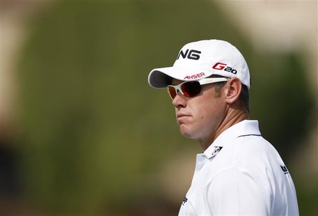 Lee Westwood of England looks on at the first green during the second round of the DP World Tour Championship at Jumeirah Golf Estates in Du Lee Westwood of England looks on at the first green during the second round of the DP World Tour Championship at Jumeirah Golf Estates in Du