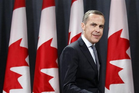 Bank of Canada Governor Mark Carney arrives at a news conference in Ottawa November 26, 2012. REUTERS/Chris Wattie Bank of Canada Governor Mark Carney arrives at a news conference in Ottawa November 26, 2012. REUTERS/Chris Wattie