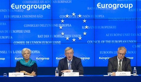 From L-R: International Monetary Fund (IMF) Managing Director Christine Lagarde, Luxembourg's Prime Minister and Eurogroup chairman Jean-Cla From L-R: International Monetary Fund (IMF) Managing Director Christine Lagarde, Luxembourg's Prime Minister and Eurogroup chairman Jean-Cla