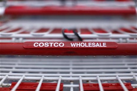 Costco shopping carts await customers outside a Costco Warehouse in Carlsbad, California February 28, 2012. REUTERS/ Mike Blake Costco shopping carts await customers outside a Costco Warehouse in Carlsbad, California February 28, 2012. REUTERS/ Mike Blake