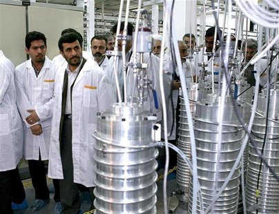 Iranian President Mahmoud Ahmadinejad (2nd L) visits the Natanz nuclear enrichment facility, 350 km (217 miles) south of Tehran, April 8, 20 Iranian President Mahmoud Ahmadinejad (2nd L) visits the Natanz nuclear enrichment facility, 350 km (217 miles) south of Tehran, April 8, 20