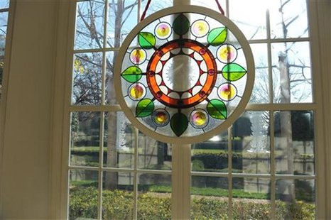 Chicago artist David Lee Csicsko designed stained glass windows decorating the grand entryway at the White House in Washington, November 28, Chicago artist David Lee Csicsko designed stained glass windows decorating the grand entryway at the White House in Washington, November 28,