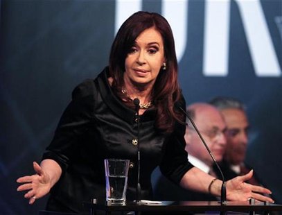 Argentine President Cristina Fernandez de Kirchner delivers a speech at the closing ceremony of the Union Industrial Argentina (UIA) annual Argentine President Cristina Fernandez de Kirchner delivers a speech at the closing ceremony of the Union Industrial Argentina (UIA) annual