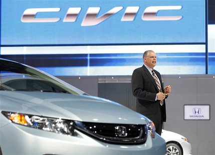 Art St. Cyr, Vice President Product Planning and Logistics American Honda Motor Co., speaks about the 2013 Honda Civic at the 2012 Los Angel Art St. Cyr, Vice President Product Planning and Logistics American Honda Motor Co., speaks about the 2013 Honda Civic at the 2012 Los Angel