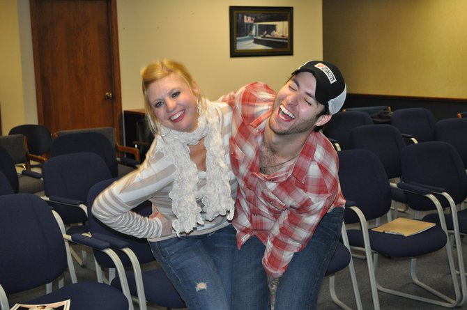 Cutting up after the concert!