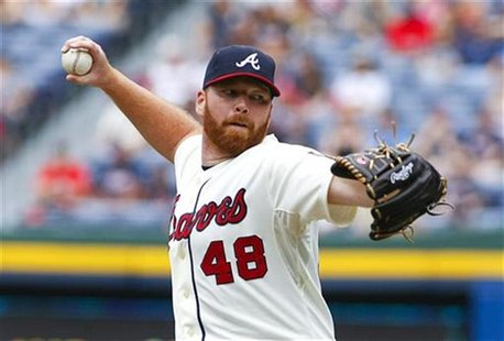 Atlanta Braves starting pitcher Tommy Hanson throws in the first inning during their MLB National League baseball game against the Washingto Atlanta Braves starting pitcher Tommy Hanson throws in the first inning during their MLB National League baseball game against the Washingto