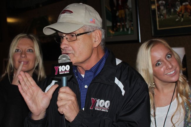 Both of our Abby's are caught photobombing Randy Allen