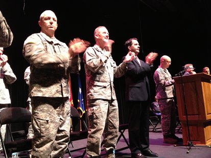 Governor Scott Walker Attends Sendoff for Plymouth National Guard Unit Saturday Morning