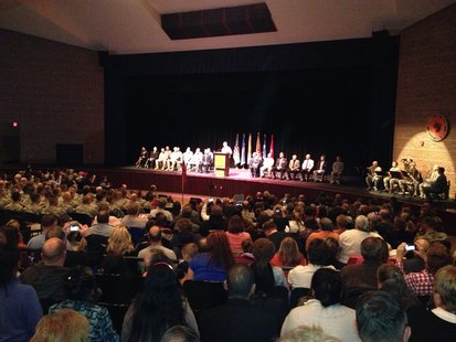 Plymouh High School Auditorium Filled with supporters at the National Guard Unit gets sent off Saturday morning