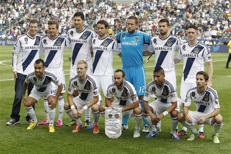 The Los Angeles Galaxy team poses before playing against the Houston Dynamo before the MLS Cup championship soccer game in Carson, Californi The Los Angeles Galaxy team poses before playing against the Houston Dynamo before the MLS Cup championship soccer game in Carson, Californi