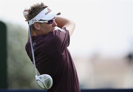 Ian Poulter of England watches his shot from the 10th tee during the third round of the DP World Tour Championship at Jumeirah Golf Estates Ian Poulter of England watches his shot from the 10th tee during the third round of the DP World Tour Championship at Jumeirah Golf Estates