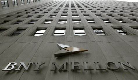 A BNY Mellon sign is seen on their headquarters in New York's financial district, January 19, 2011. REUTERS/Brendan McDermid A BNY Mellon sign is seen on their headquarters in New York's financial district, January 19, 2011. REUTERS/Brendan McDermid
