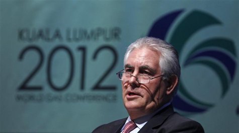 Chairman and Chief Executive Officer of Exxon Mobil Corporation Rex Tillerson speaks during the World Gas Conference 2012 in Kuala Lumpur Ju Chairman and Chief Executive Officer of Exxon Mobil Corporation Rex Tillerson speaks during the World Gas Conference 2012 in Kuala Lumpur Ju
