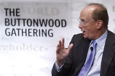 Chairman and Chief Executive of BlackRock Laurence Fink speaks during The Economist's Buttonwood Gathering in New York October 25, 2012. REU Chairman and Chief Executive of BlackRock Laurence Fink speaks during The Economist's Buttonwood Gathering in New York October 25, 2012. REU