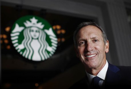Howard Schultz CEO of Starbucks poses during an interview with Reuters in Shanghai April 19, 2012. REUTERS/Carlos Barria Howard Schultz CEO of Starbucks poses during an interview with Reuters in Shanghai April 19, 2012. REUTERS/Carlos Barria