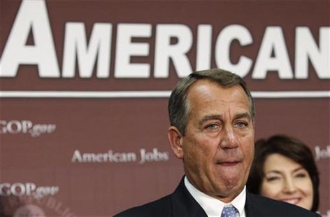 U.S. House Speaker John Boehner (R-OH) pauses during a news conference on the fiscal cliff, after a closed GOP meeting at Capitol Hill in Wa U.S. House Speaker John Boehner (R-OH) pauses during a news conference on the fiscal cliff, after a closed GOP meeting at Capitol Hill in Wa